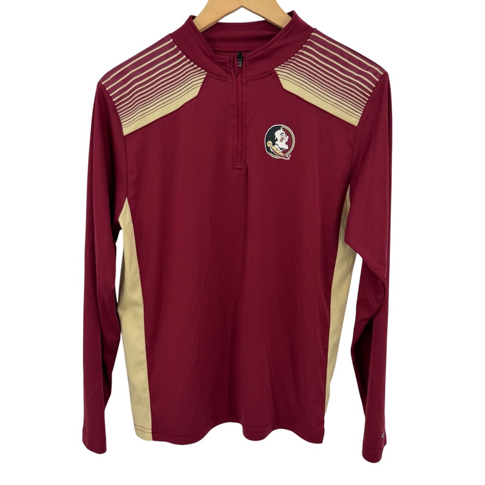 Colosseum FSU Seminoles Pullover Kids L Garnet Gold 1/4 Zip CNQH13 NCAA Fan Gear
